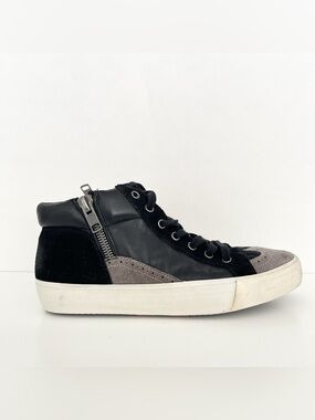Ash Women's Scab BIS High Top Sneakers Black Leather Suede 10.5-11 Wingtips